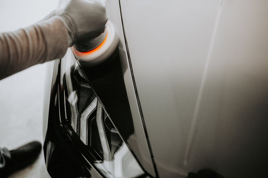 Polishing and waxing a car exterior